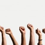 fists in the air